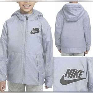 NIKE Size 4T Glacier Gray Frost Zip Hooded Jacket